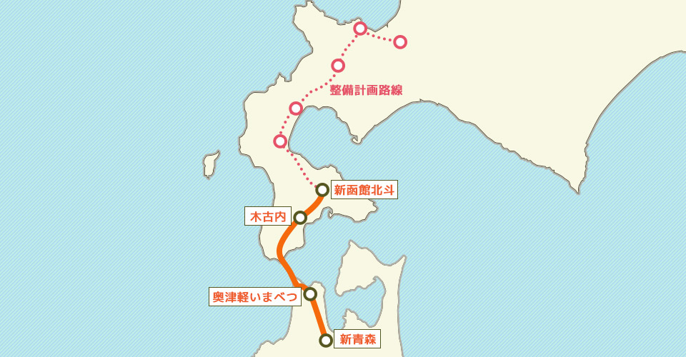 北海道新幹線の運行区間