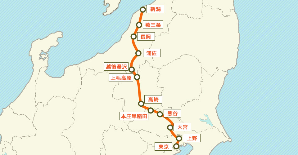 上越新幹線の運行区間